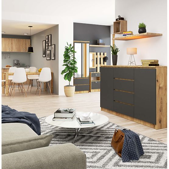 COMODĂ K160 2U 4S CLP PK ARTISAN / GRI