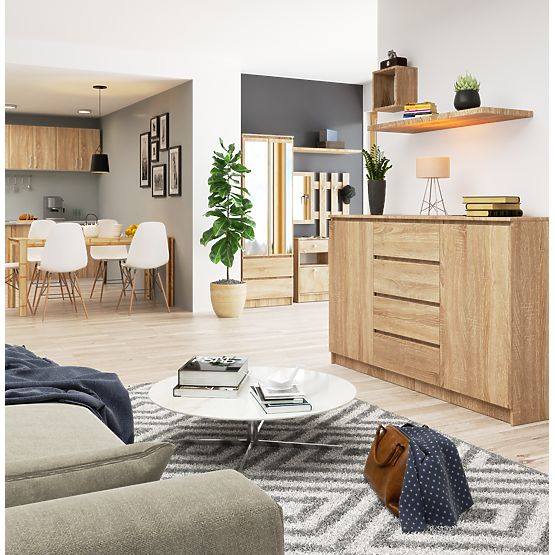 COMODĂ K160 2UȘI 4SERTARE CLP PK STEJAR SONOMA