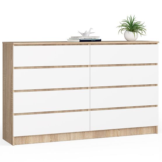 COMODĂ K160 8SZ CLP PK STEJAR SONOMA / ALB