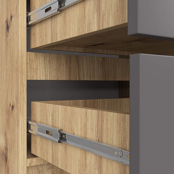 COMODĂ K60 4SZ PK STEJAR ARTISAN / GRI