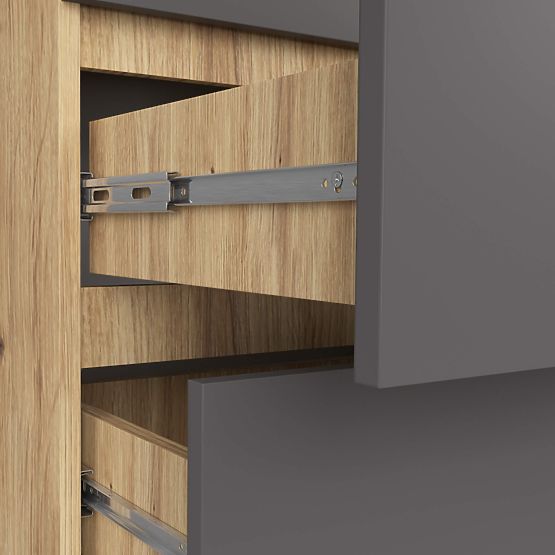 COMODĂ K60 6SZ CLP PK STEJAR ARTISAN / GRI