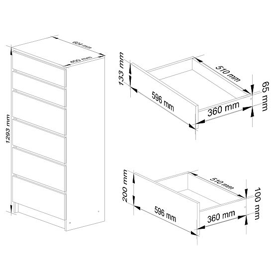 COMODĂ K60 6SZ CLP PK STEJAR CRAFT