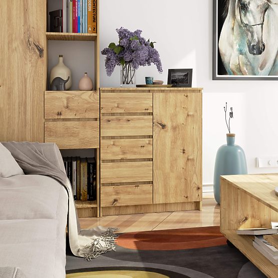 COMODĂ K80 1D 5SZ PK STEJAR ARTISAN