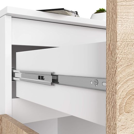 COMODĂ K80 2D 1SZ CLP PK ALB / DUB SONOMA