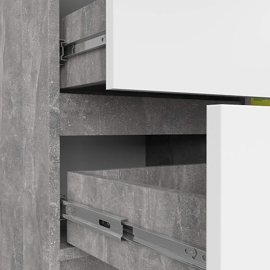 COMODĂ K80 JERRY 1D 3SZ PK BETON / ALB