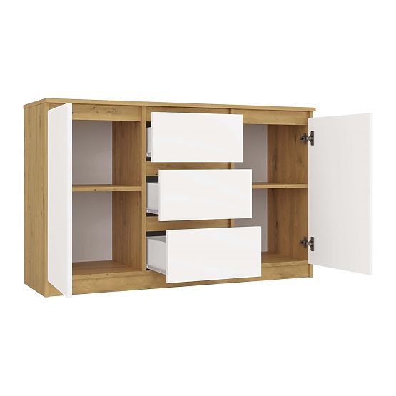 Comodă Malwa 2D3S STEJAR ARTISAN ALB