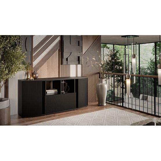 Comodă MICHELLE negru/stejar viking