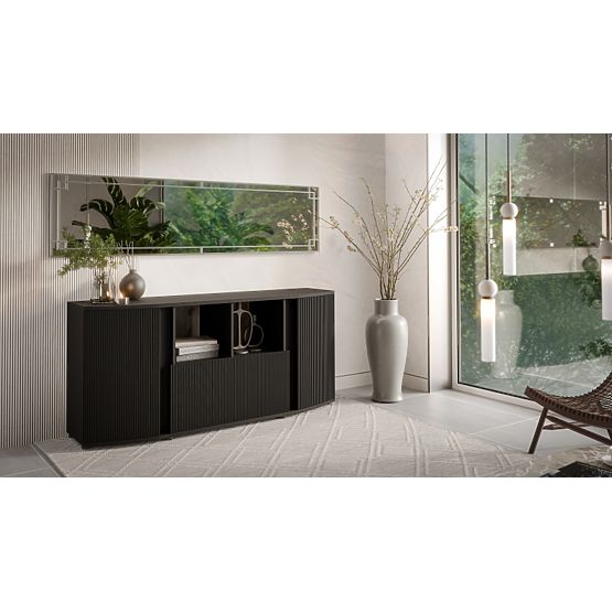 Comodă MICHELLE negru/stejar viking