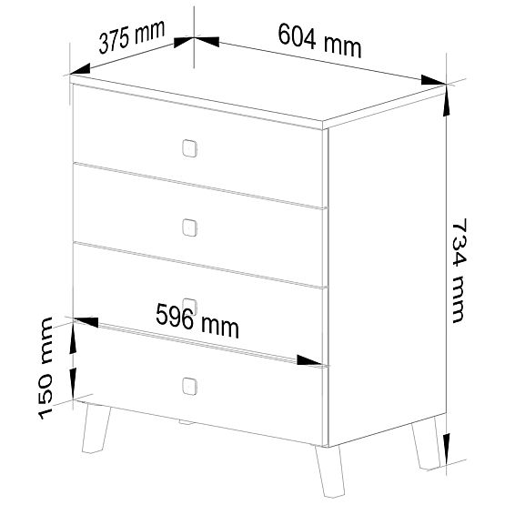COMODĂ MOBI K-04 ALBĂ NEAGRĂ