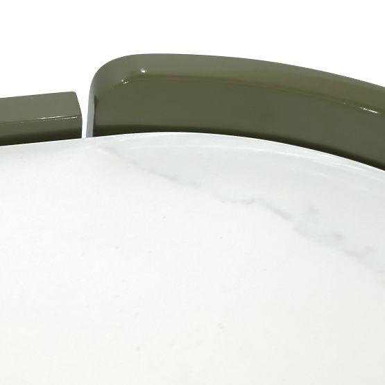 Comodă ovală Nari, verde/gri, spiek, lucioasă