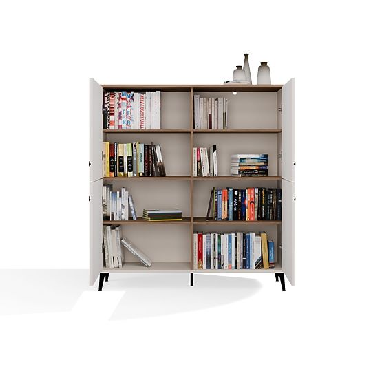 Comodă POINT 4D Culoare Cașmir Stejar Castello Dulap 4 Uși 8 Rafturi pentru Living