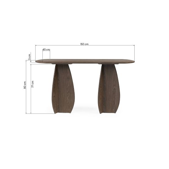 Consolă/birou Noku 150 cm, nuc închis