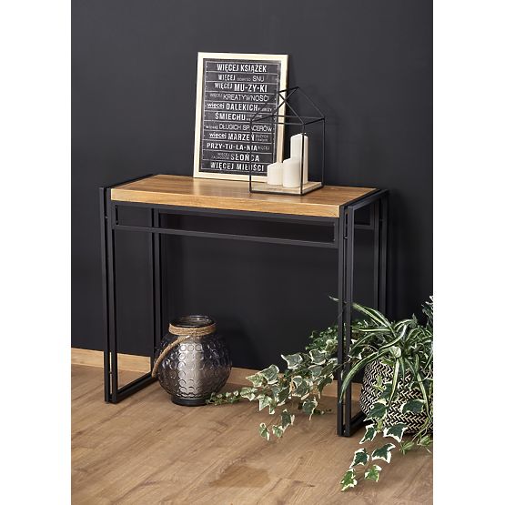 Consolă BOLIVAR KN1 stejar auriu / negru (1p=1buc)