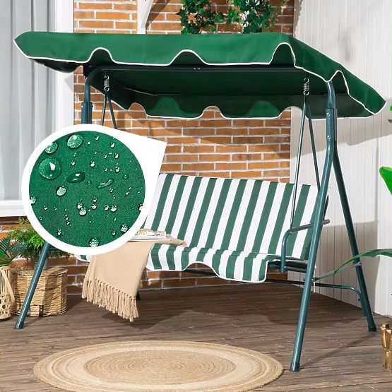 Copertină pentru leagăn 200 x 120 cm, husă impermeabilă verde ModernHome