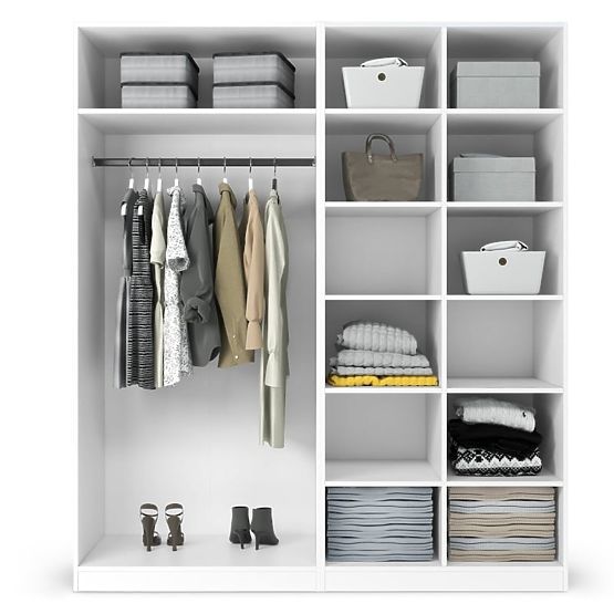 Corp/interior dulap Neroli cu bară și rafturi 182,2 cm, alb