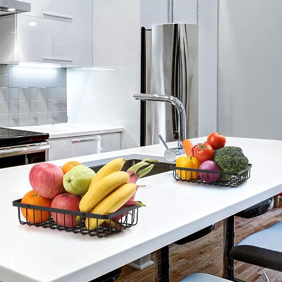 Coș de fructe PULOS 2 niveluri negru