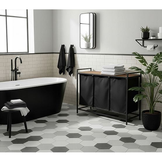 Coș de rufe cu poliță 3 compartimente ARTUS