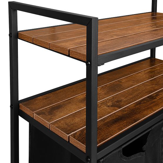 Coș de rufe cu rafturi 2 compartimente MIRUN