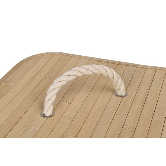 Coș de rufe de colț din bambus cu capac natural 60L