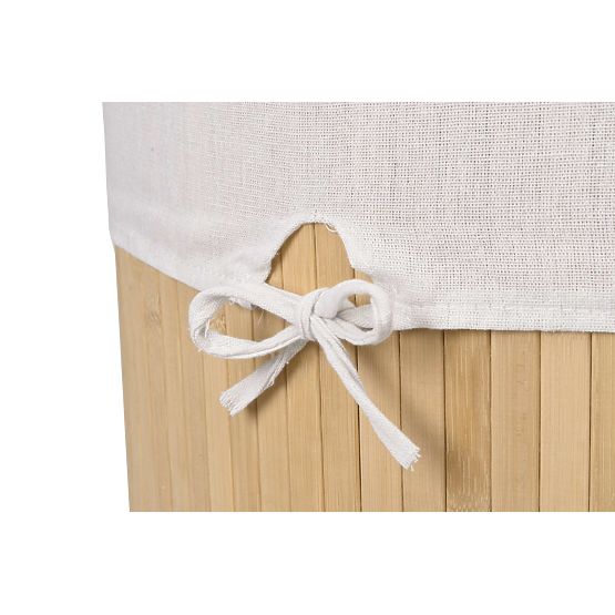 Coș de rufe de colț din bambus cu capac natural 60L