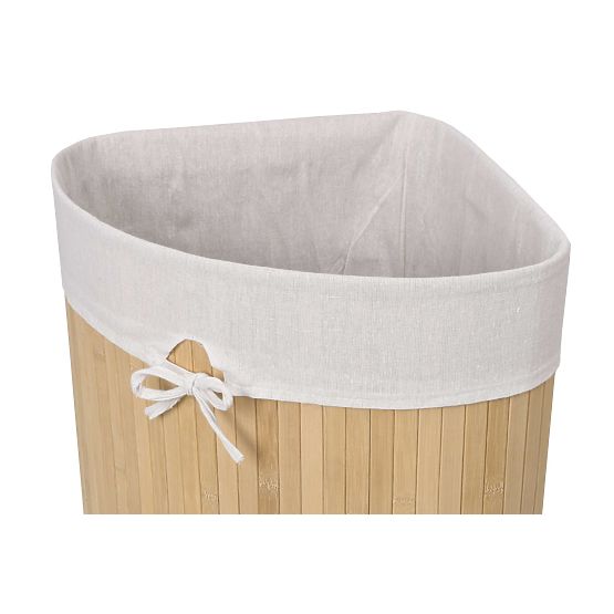 Coș de rufe de colț din bambus cu capac natural 60L