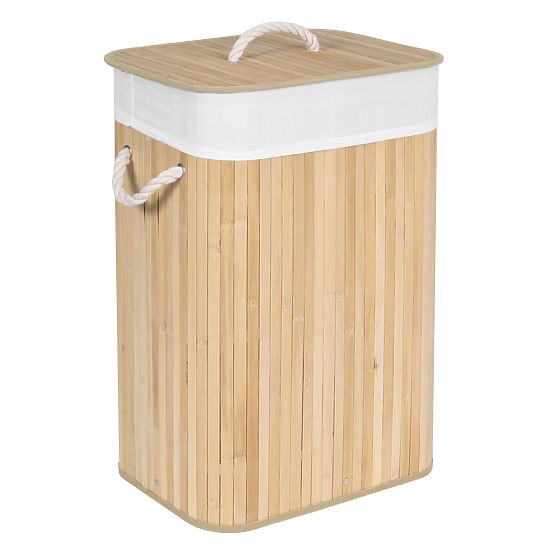 Coș de rufe din bambus cu 1 compartiment natural