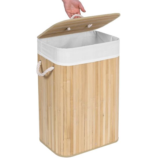 Coș de rufe din bambus cu 1 compartiment natural