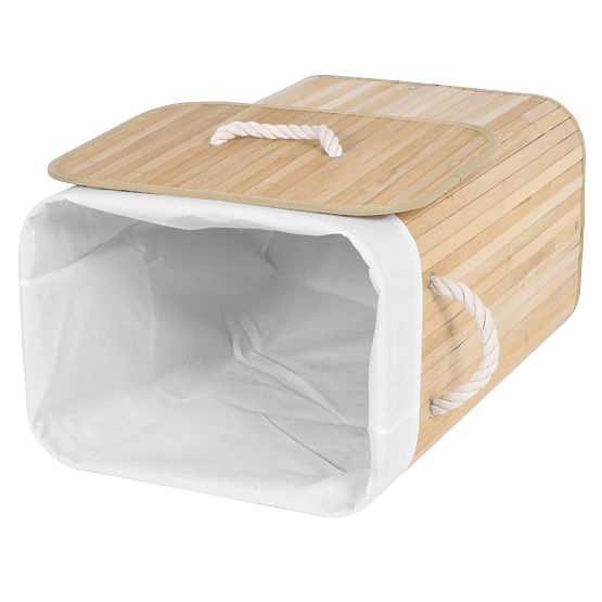 Coș de rufe din bambus cu 1 compartiment natural