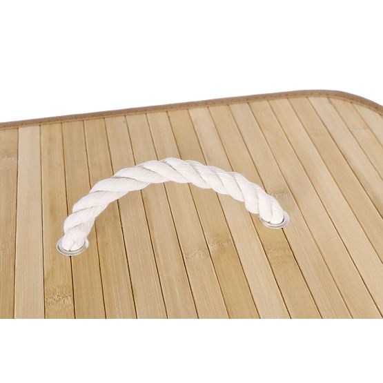 Coș de rufe din bambus cu 2 compartimente natural