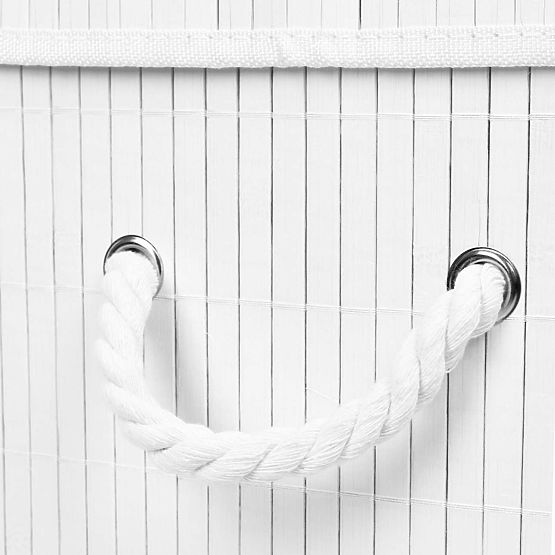 Coș de rufe din bambus cu capac 100L alb