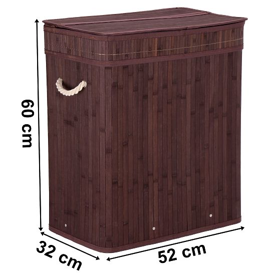 Coș de rufe din bambus cu capac 100L wenge