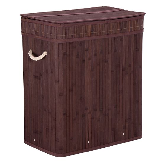 Coș de rufe din bambus cu capac 100L wenge