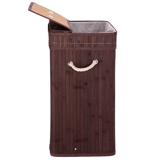 Coș de rufe din bambus cu capac 100L wenge