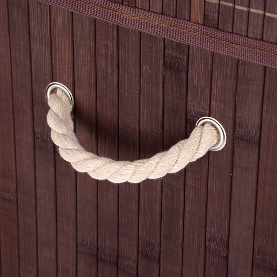 Coș de rufe din bambus cu capac 100L wenge