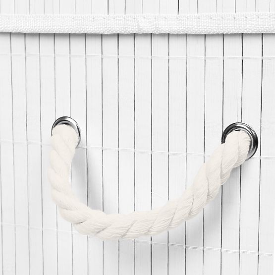 Coș de rufe din bambus cu capac SOREN 80L alb