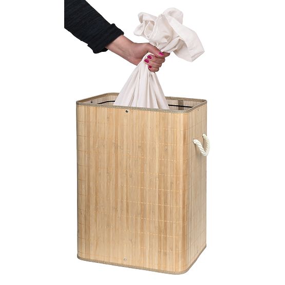 Coș de rufe din bambus cu capac SOREN 80L natural