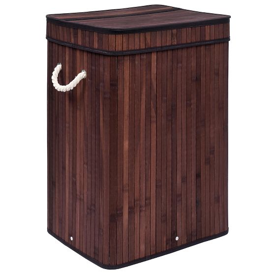 Coș de rufe din bambus cu capac SOREN 80L wenge