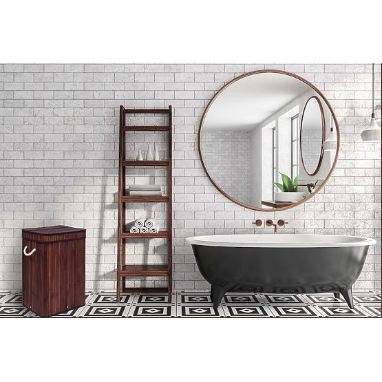 Coș de rufe din bambus cu capac SOREN 80L wenge