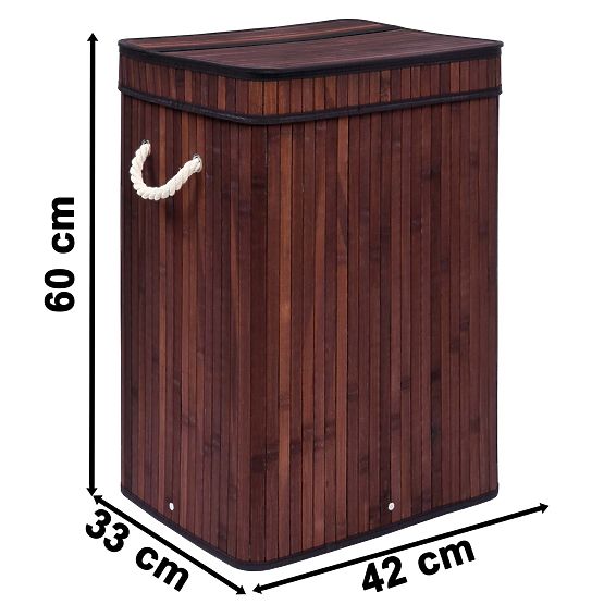 Coș de rufe din bambus cu capac SOREN 80L wenge