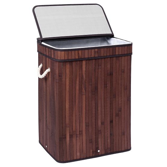 Coș de rufe din bambus cu capac SOREN 80L wenge