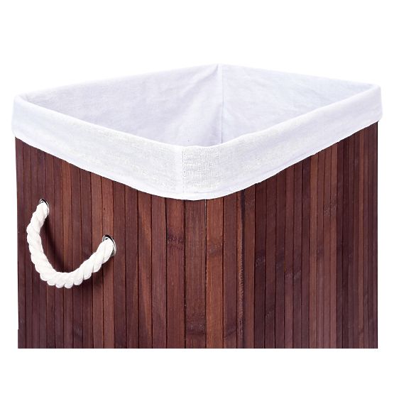 Coș de rufe din bambus cu capac SOREN 80L wenge