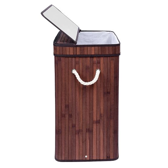 Coș de rufe din bambus cu capac SOREN 80L wenge