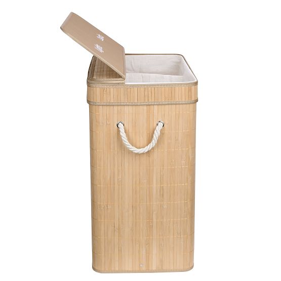 Coș de rufe din bambus Soren 2 compartimente natural