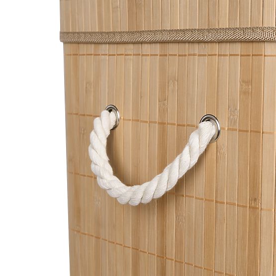 Coș de rufe din bambus Soren 2 compartimente natural