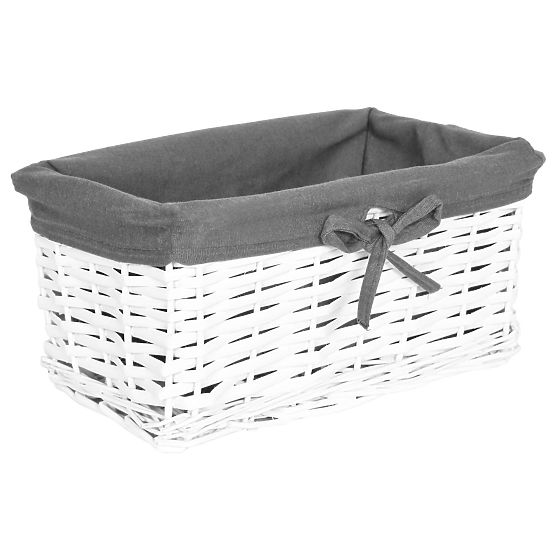 Coș din răchită 30x20x15 cm - alb-gri