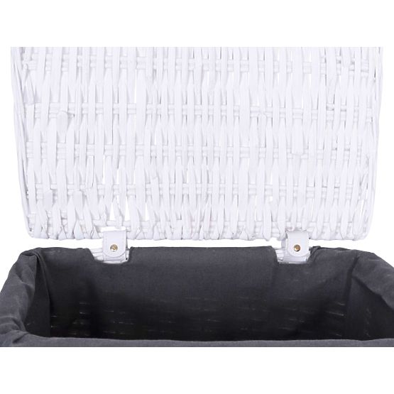 Coș din răchită 40x30x60 cm - 72L - alb-gri