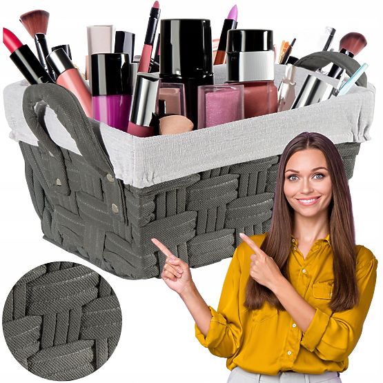 Coș împletit grafit LILO 30x20x15 cm