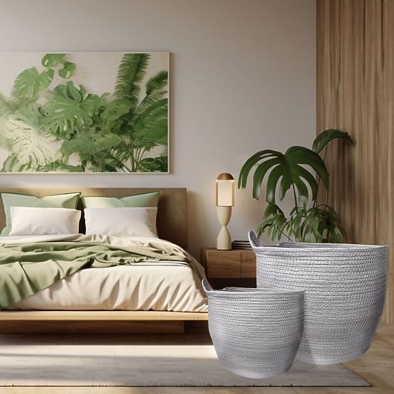 Coșuri Naturale BOHO - set de 3 bucăți