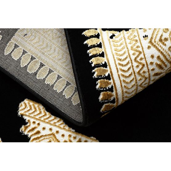 Covor ALLURE 1965 Ramă - Structural, stilat, glamour negru / auriu