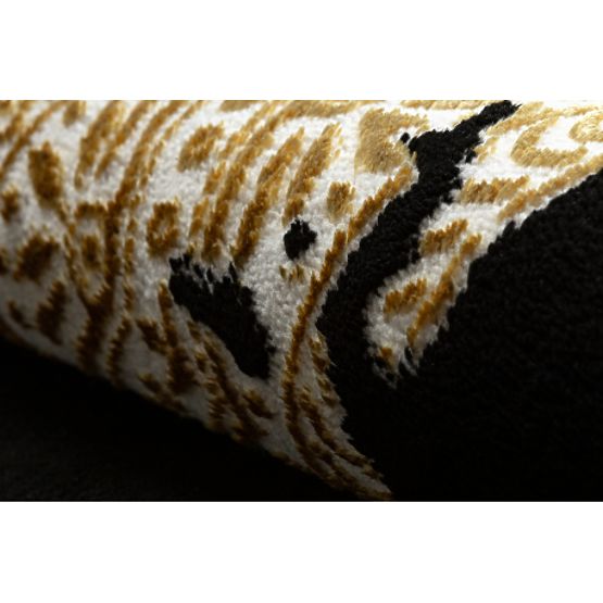 Covor ALLURE 1965 Ramă - Structural, stilat, glamour negru / auriu